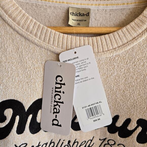 Missouri Chicka-D Crewneck Boutique Embroidered Sweatshirt NWT XL Pullover - Picture 3 of 4